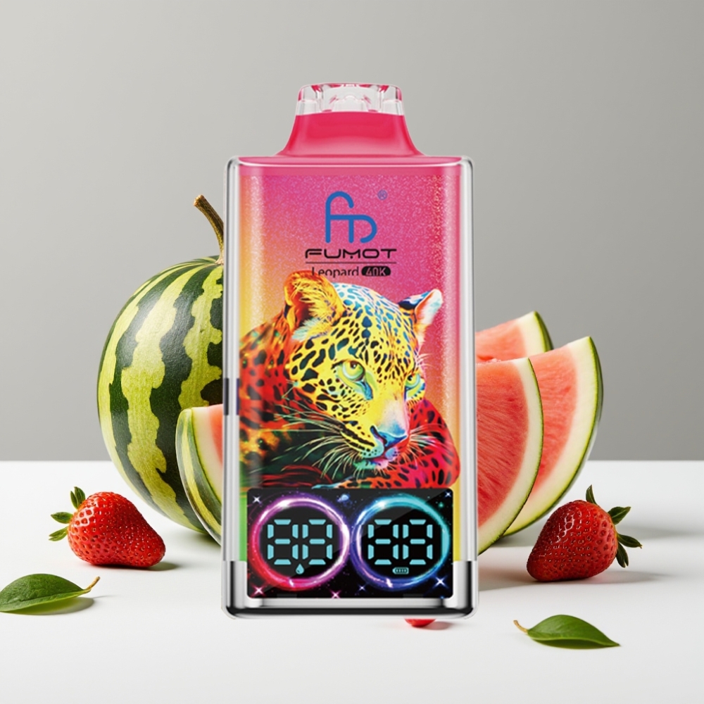 Fumot Leopard 40K Puffs 5 Nicotine Dual Mesh Jahoda Melón Typ-C