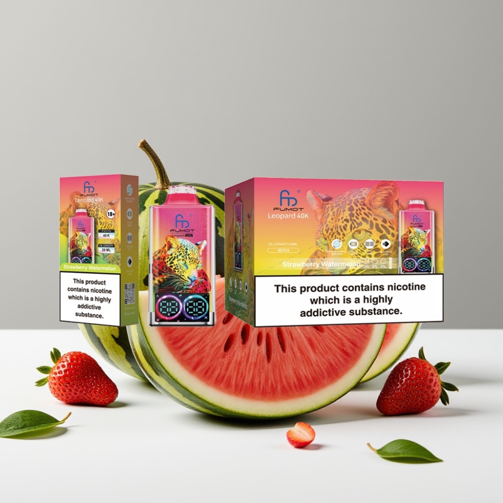 Fumot Leopard 40K Puffs 5 Nicotine Dual Mesh Jahoda Melón Typ-C