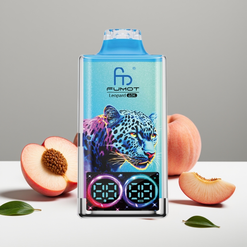 Fumot Leopard 40K Puffs Broskyňa Bobule 5 Nikotín 700mAh Dual Mesh USB-C