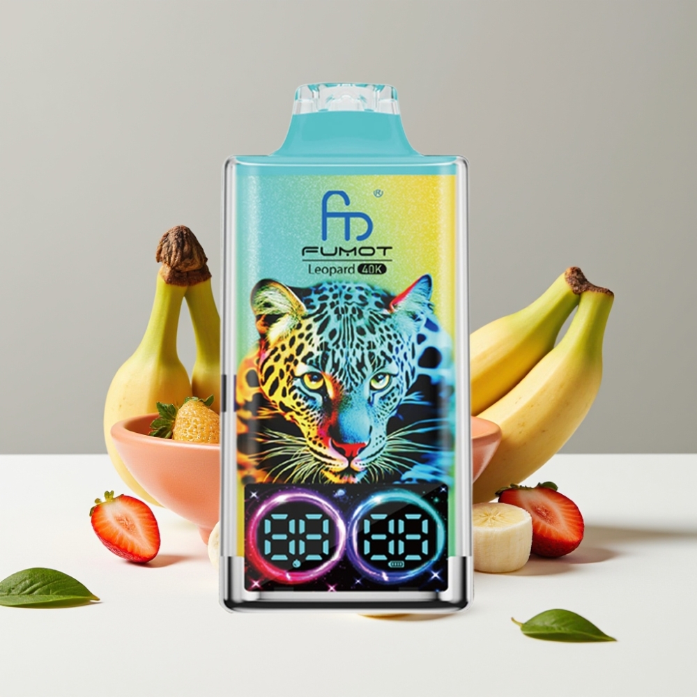 Fumot Leopard 40K Puffs Dual Mesh Jahoda Banán 700mAh Typ-C Digitálny Displej