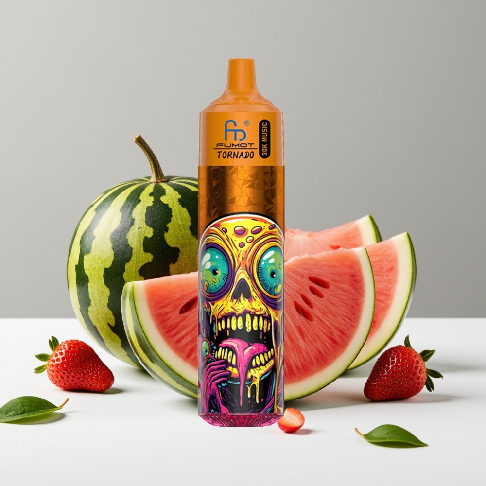 Fumot RandM Tornado 30000 Puffs 30mL 2/5 Jahoda Vodný melón 10 Ohm