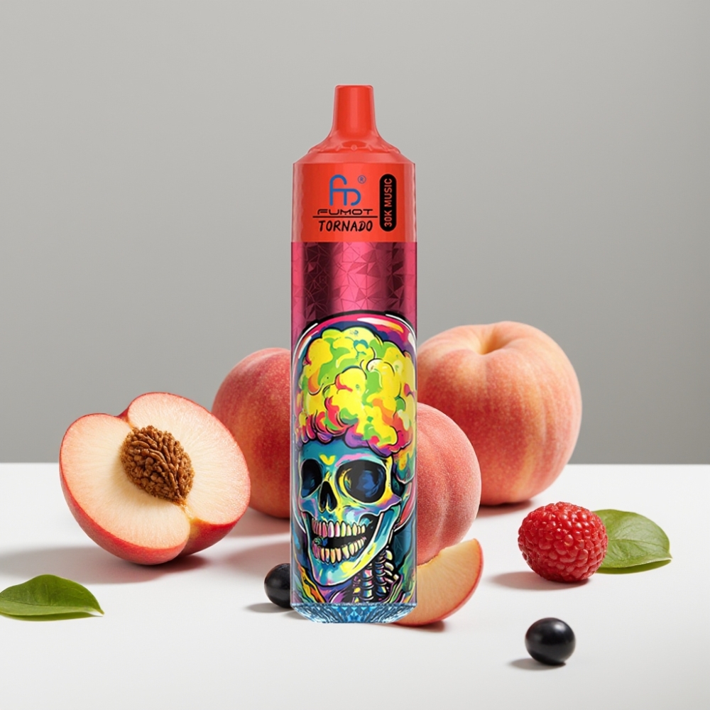 Fumot RandM Tornado 30000 Puffs 30mL 5 Broskyňa Bobule 10 Ohm 600mAh