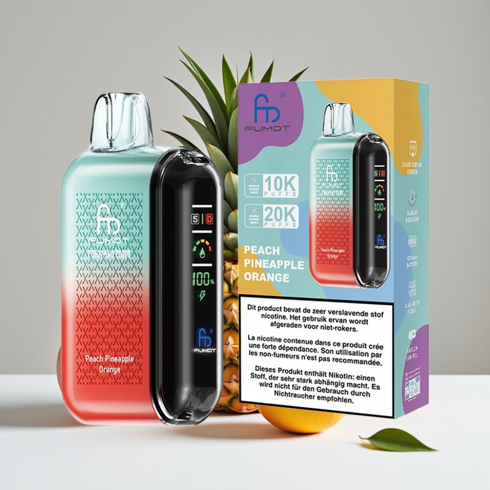 Fumot Tornado 20000 Puffs Dual Mesh 20ml 850mAh Broskyňa Ananás Pomaranč