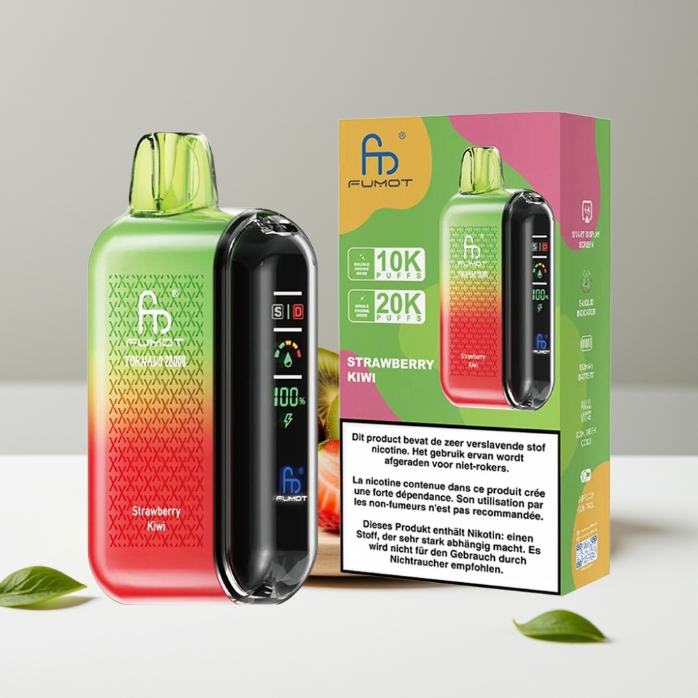 Fumot Tornado 20000 Puffs Dual Mesh 20ml 850mAh Jahoda Kiwi