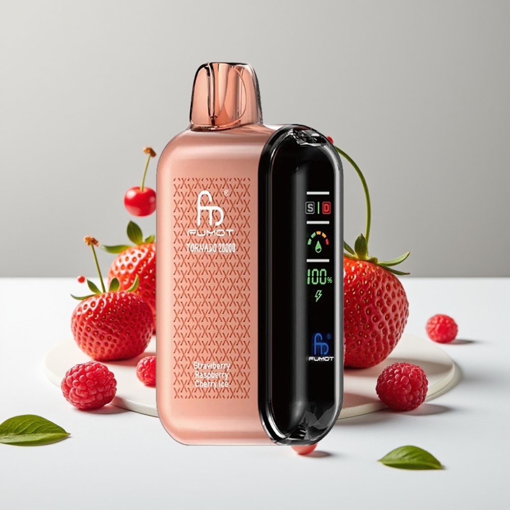 Fumot Tornado 20000 Puffs Dual Mesh 20ml 850mAh Jahoda Malina Čerešňa Ľad