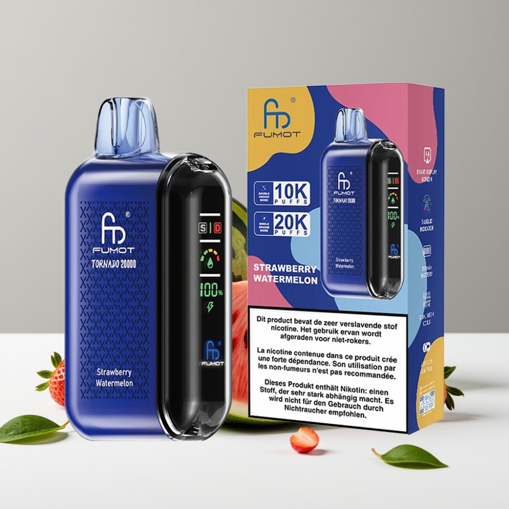 Fumot Tornado 20000 Puffs Dual Mesh 20ml 850mAh Jahoda Vodný melón