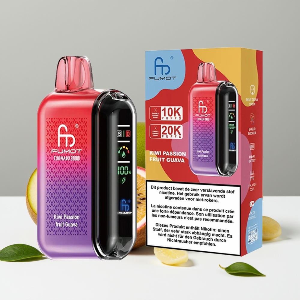 Fumot Tornado 20000 Puffs Dual Mesh 20ml 850mAh Kiwi Marakuja Guava