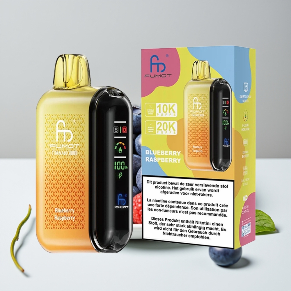 Fumot Tornado 20000 Puffs Dual Mesh 20ml 850mAh Čučoriedka Malina