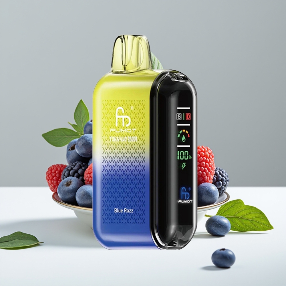 Fumot Tornado 20000 Puffs Dual Mesh 20ml Modrá Malina 2 Nikotín