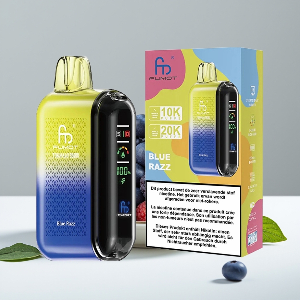 Fumot Tornado 20000 Puffs Dual Mesh 20ml Modrá Malina 2 Nikotín