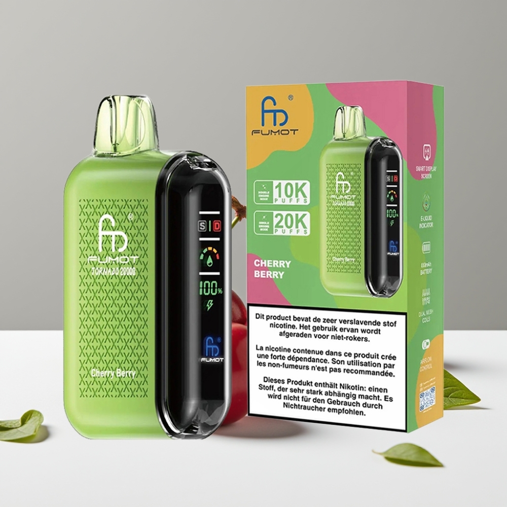 Fumot Tornado 20000 Puffs Dual Mesh 20ml Čerešňa Bobule