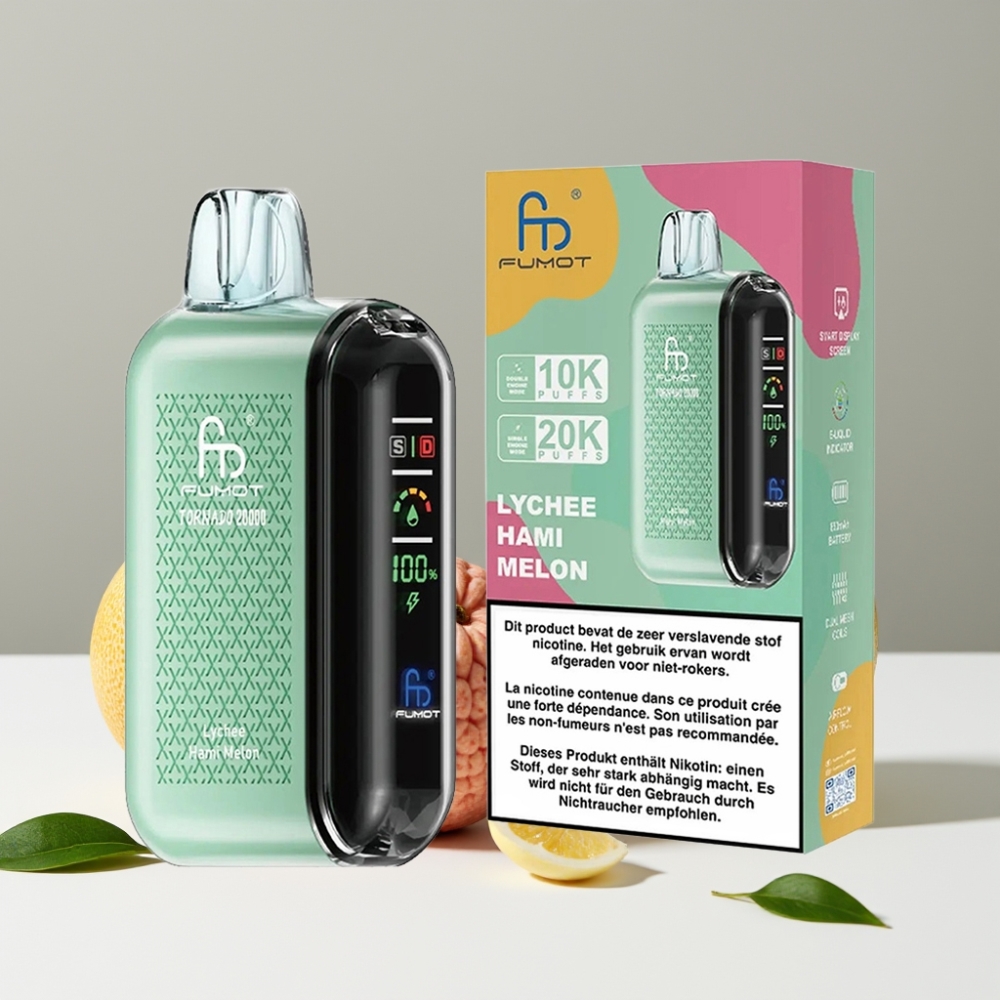 Fumot Tornado 20000 Puffs Dual Mesh Coil 20ml 850mAh Litchi Hamový Melón
