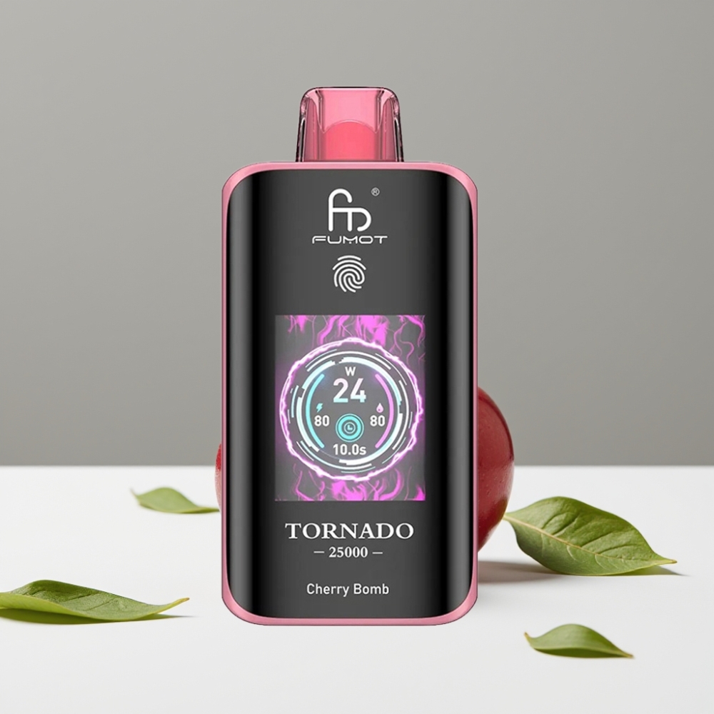 Fumot Tornado 25000 Puffs HD Screen 20ml Cherry Bomb 5 Nicotine