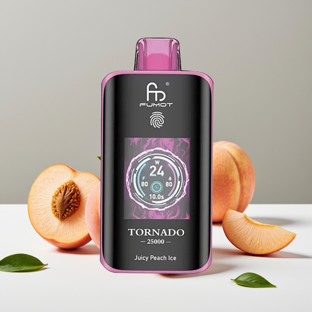 Fumot Tornado 25000 Puffs HD Screen 20ml Juicy Peach Ice 700mAh Type-C