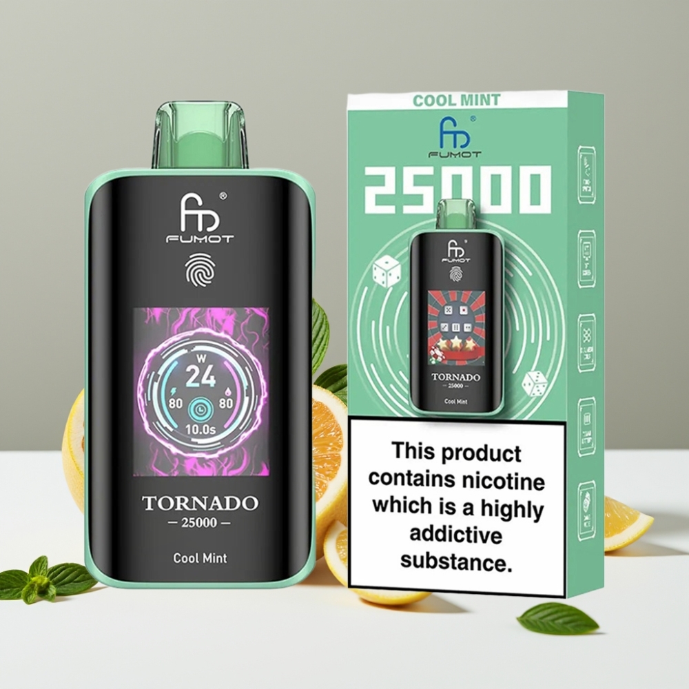 Fumot Tornado 25000 Puffs HD Screen 700mAh 20ml Chladivá Mäta