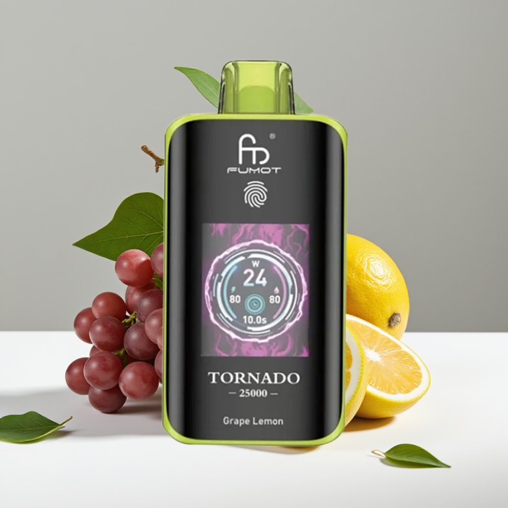 Fumot Tornado 25000 Puffs HD Screen 700mAh 20ml Hrozno Citrón
