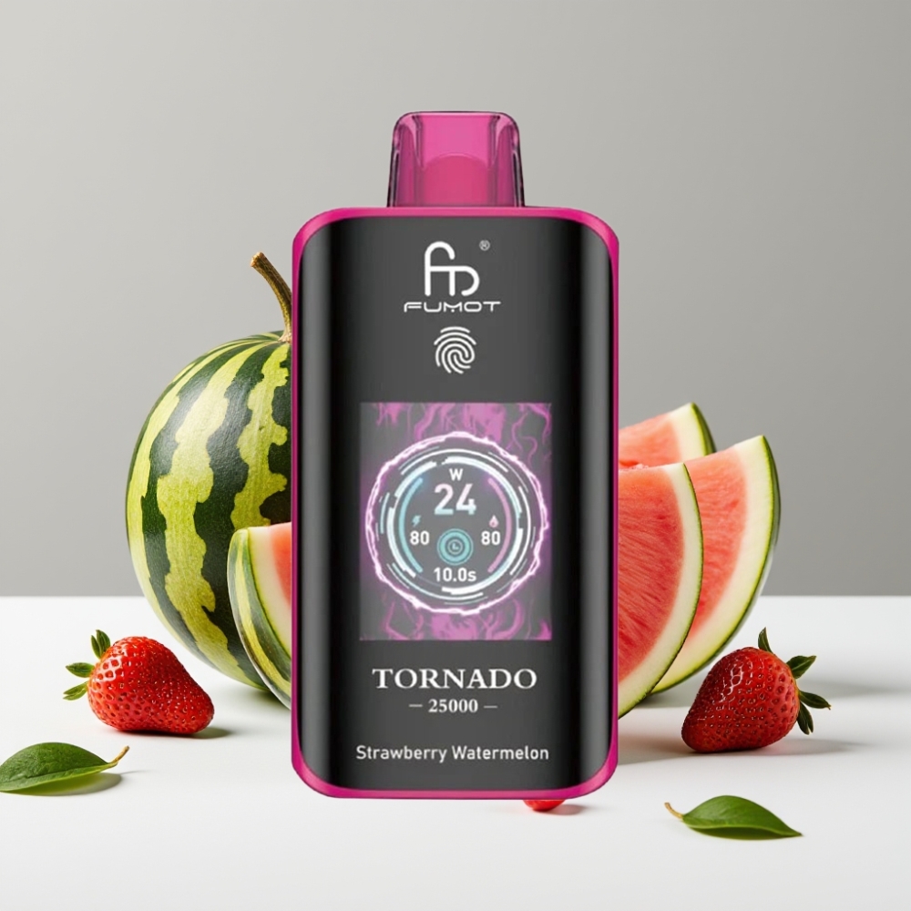 Fumot Tornado 25000 Puffs HD Screen 700mAh 20ml Jahodový Melón