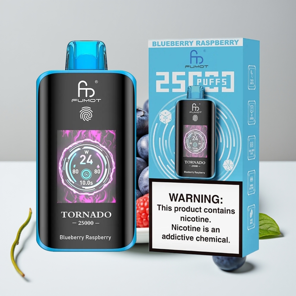 Fumot Tornado 25000 Puffs HD Screen 700mAh 20ml Čučoriedka Malina