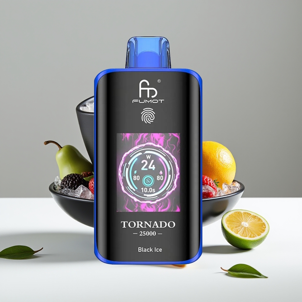 Fumot Tornado 25000 Puffs HD Screen 700mAh Čierna ľadová