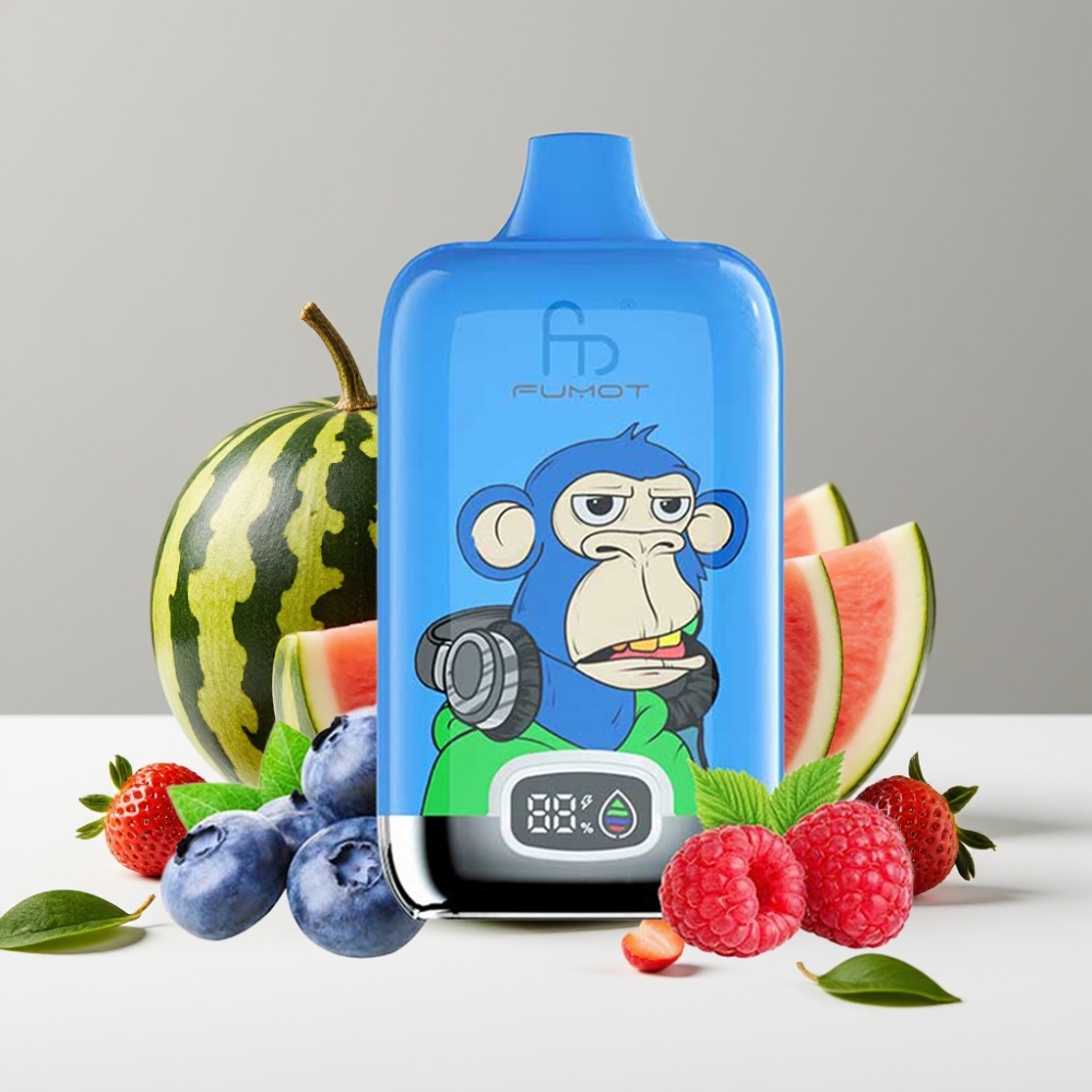 Fumot Tornado Digital Box 12000 Puffs Jahoda Vodný melón 20ml Mesh 550mAh
