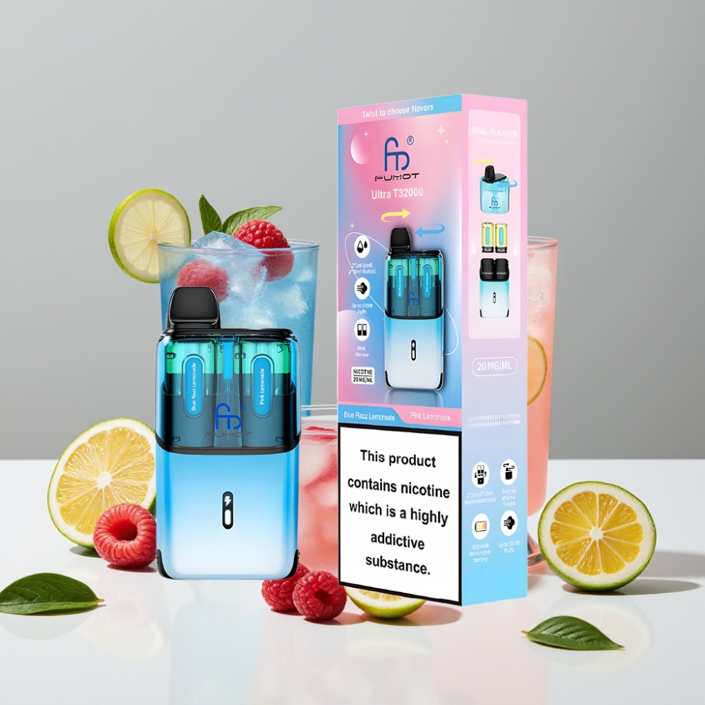 Fumot Ultra T32000 Disposable Vape Modrý Malinový Limonádový - Ružová Limonádová 32000 fajčiek 800mAh 24ml