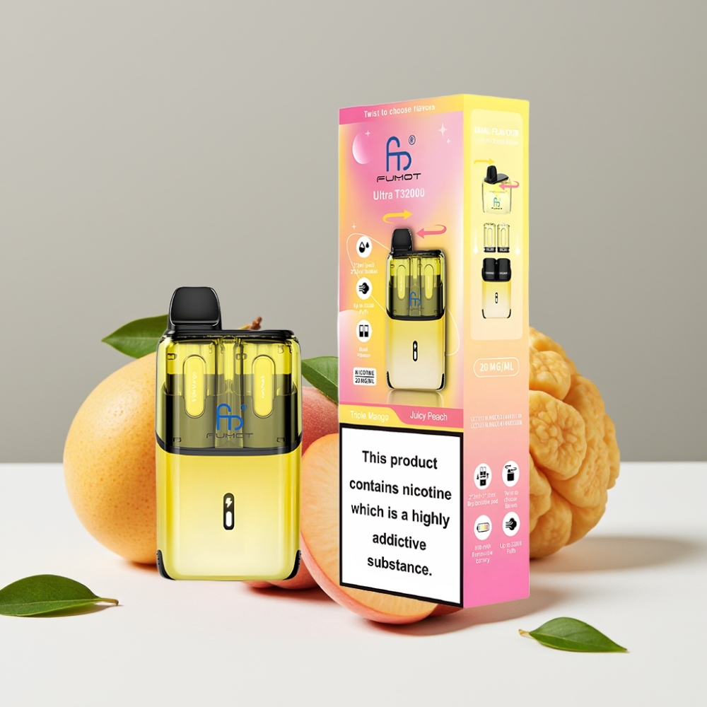 Fumot Ultra T32000 Disposable Vape Trojitý Mango - Šťavnatá Broskyňa 32000 fajok 24ml 20mg