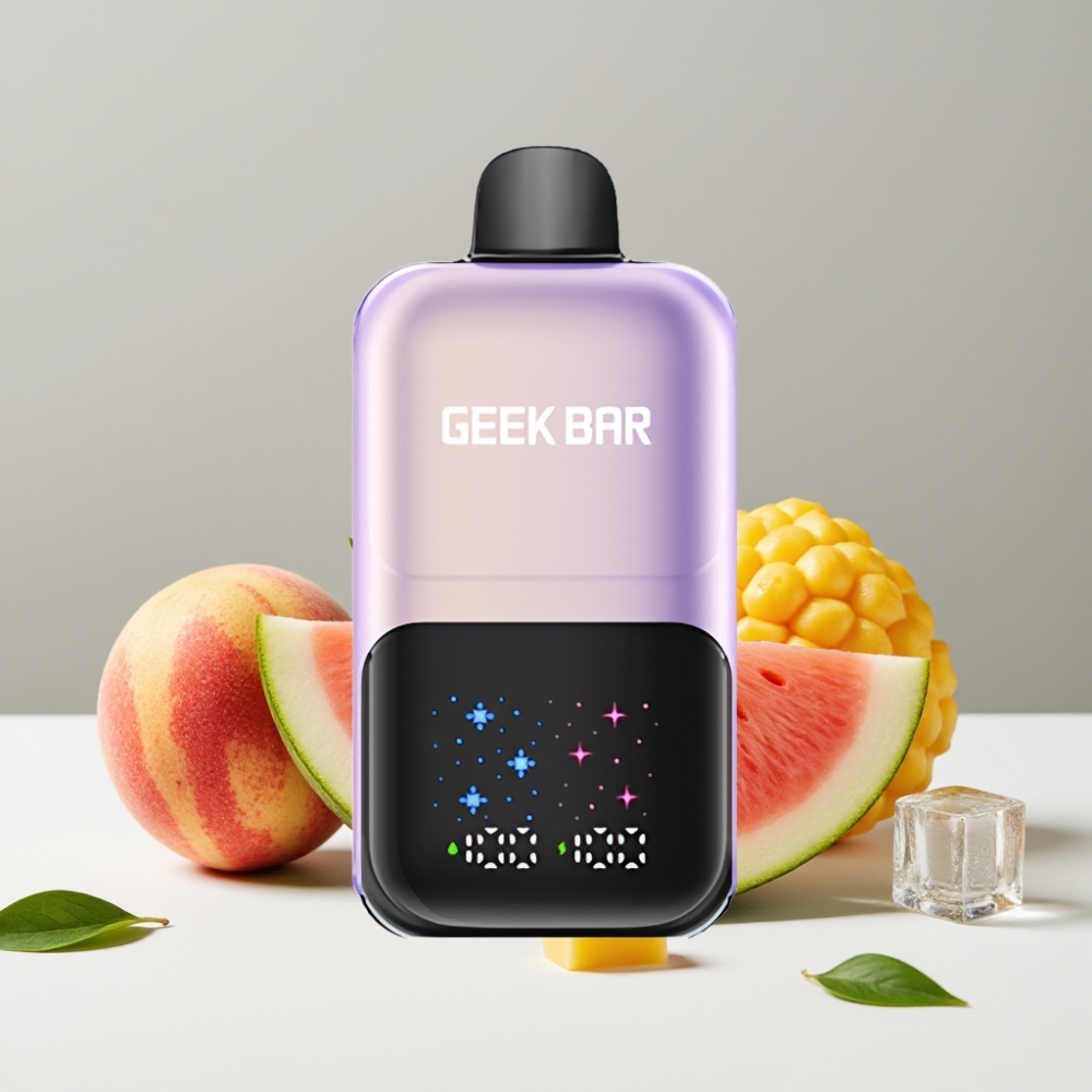 GEEK BAR 2GO 50000 Puffs 20ml 5 Nikotín Broskyňa Mangov Melónový ľad