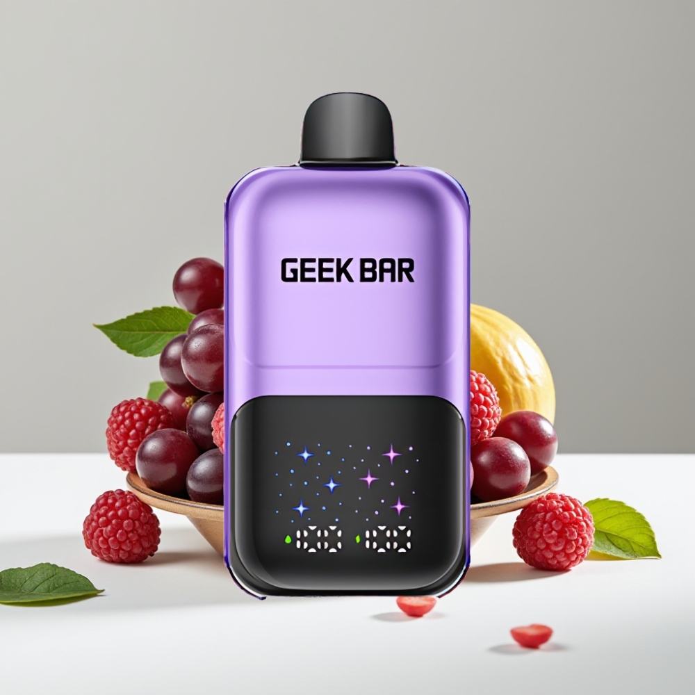 GEEK BAR 2GO 50000 Puffs 20ml Dual Tank 5 Nikotín Hrozno  Malina