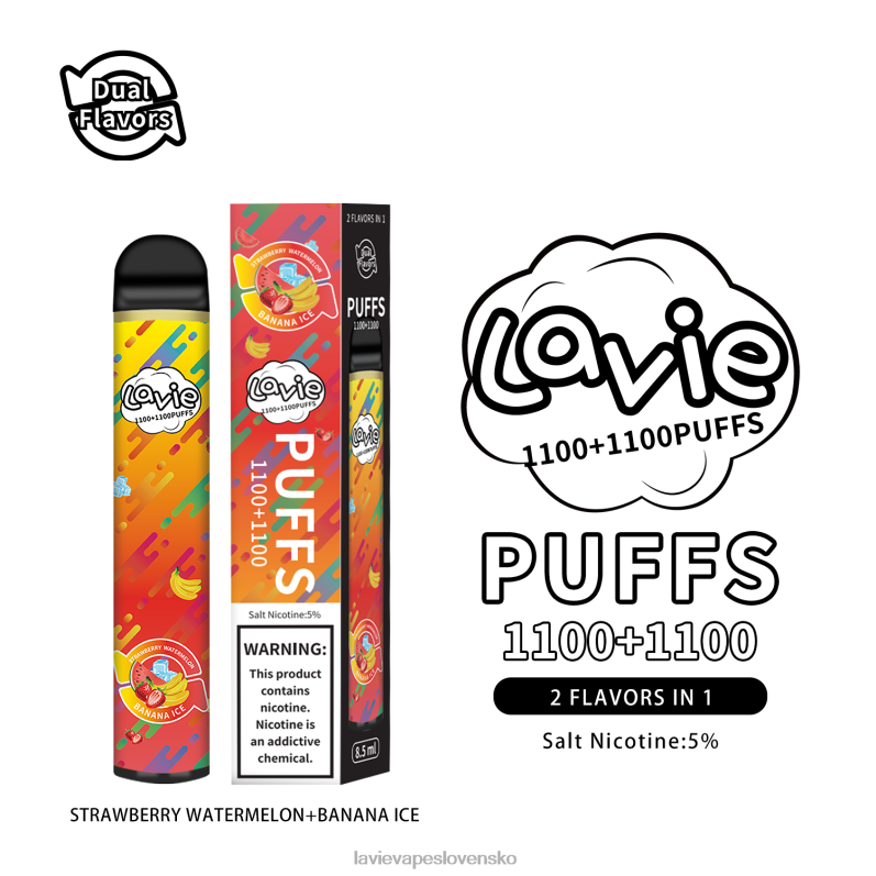 Lavie Vape Slovensko DP24P295 LAVIE BAR Switch 2200 ťahov jahodový melón/banánový ľad