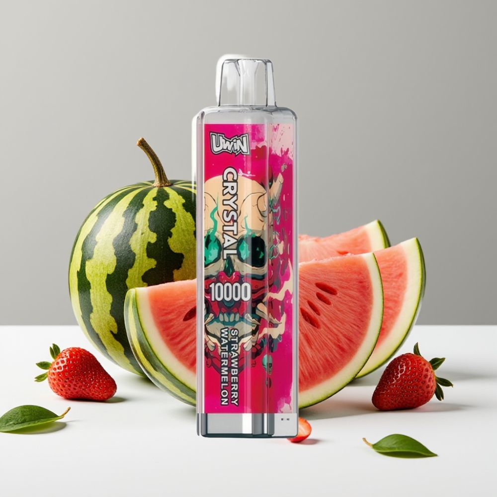 UWIN Crystal 10000 Puffs Jahoda Melón 18ml 08 Ohm RGB svetlá