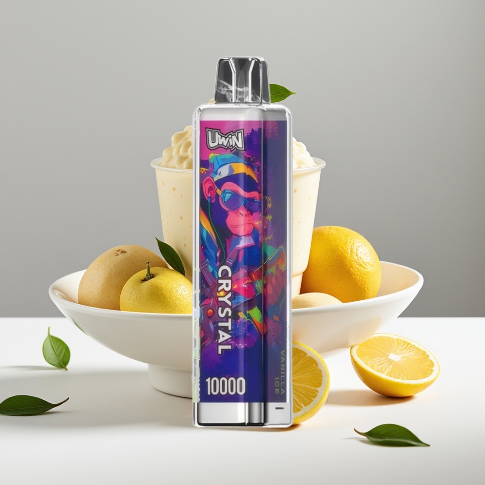 UWIN Crystal 10000 Puffs Vanilková zmrzlina 18ml 08 Ohm RGB svetlá