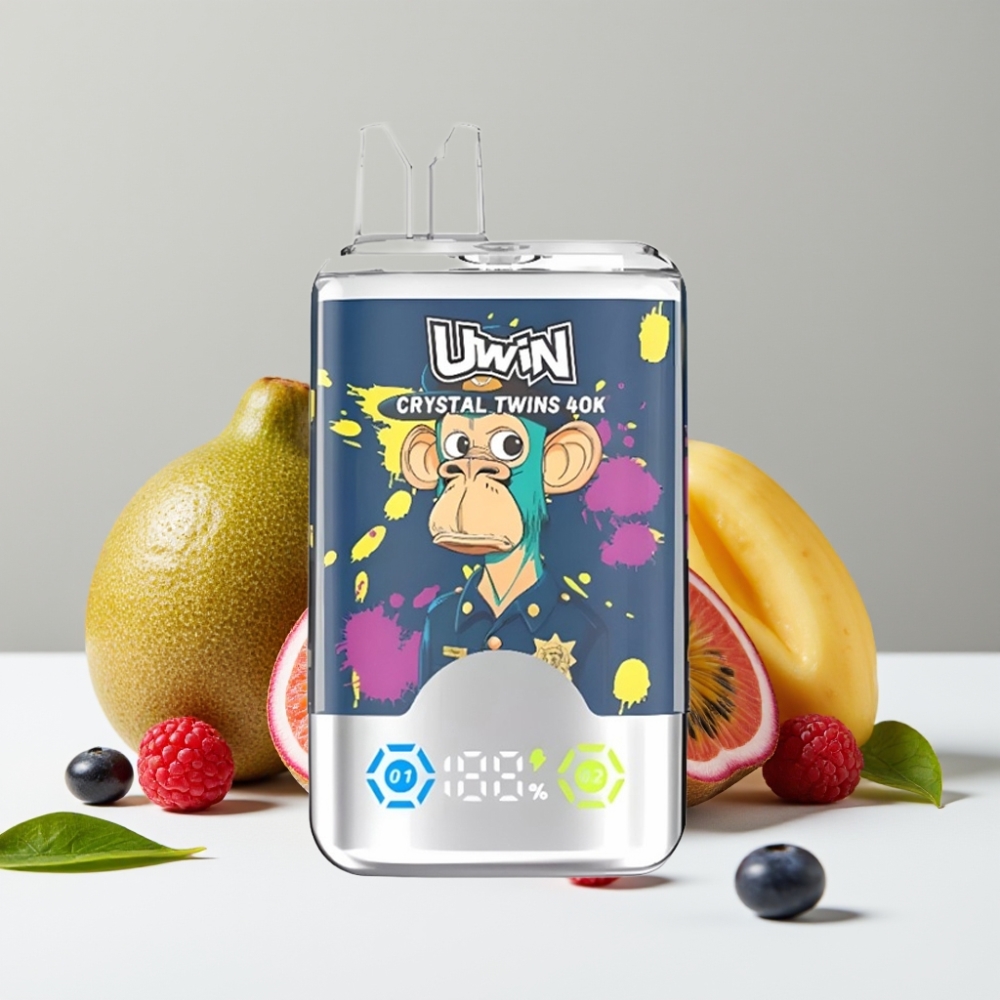 UWIN Crystal Twins 40000 Puffs 32ml 850mAh Kiwi Marakuja Guava Čučoriedka Malina