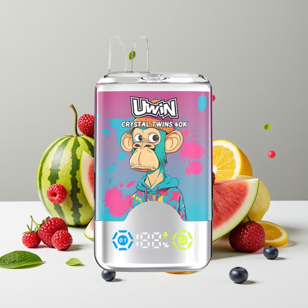 UWIN Crystal Twins 40000 Puffs 32ml 850mAh Melónový ľad a Mix Lesných Plodov