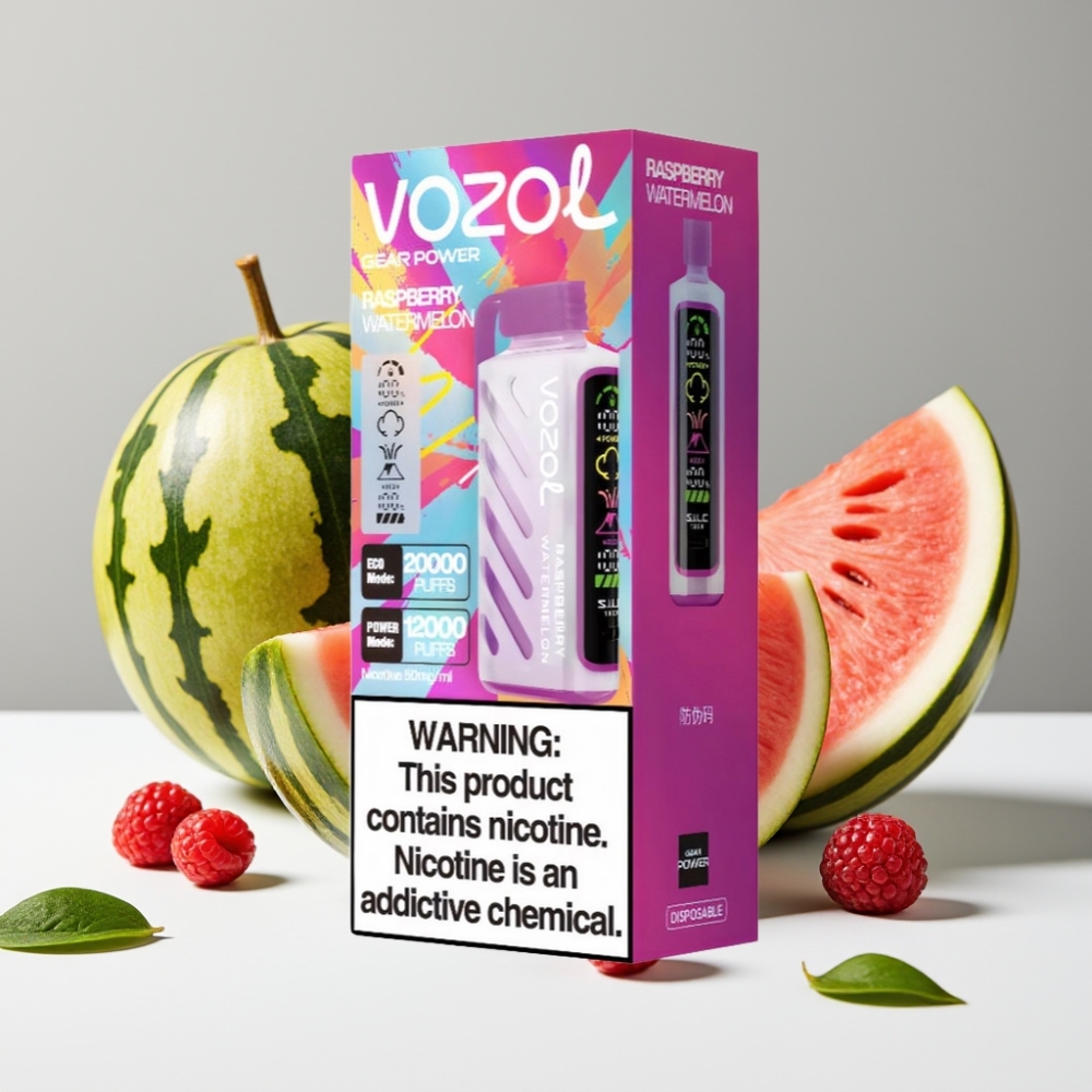 VOZOL Gear Power 20000 Puffs Malina Vodný Melón 20mL 5 Dual Mesh Coil