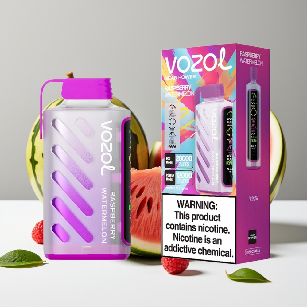 VOZOL Gear Power 20000 Puffs Malina Vodný Melón 20mL 5 Dual Mesh Coil