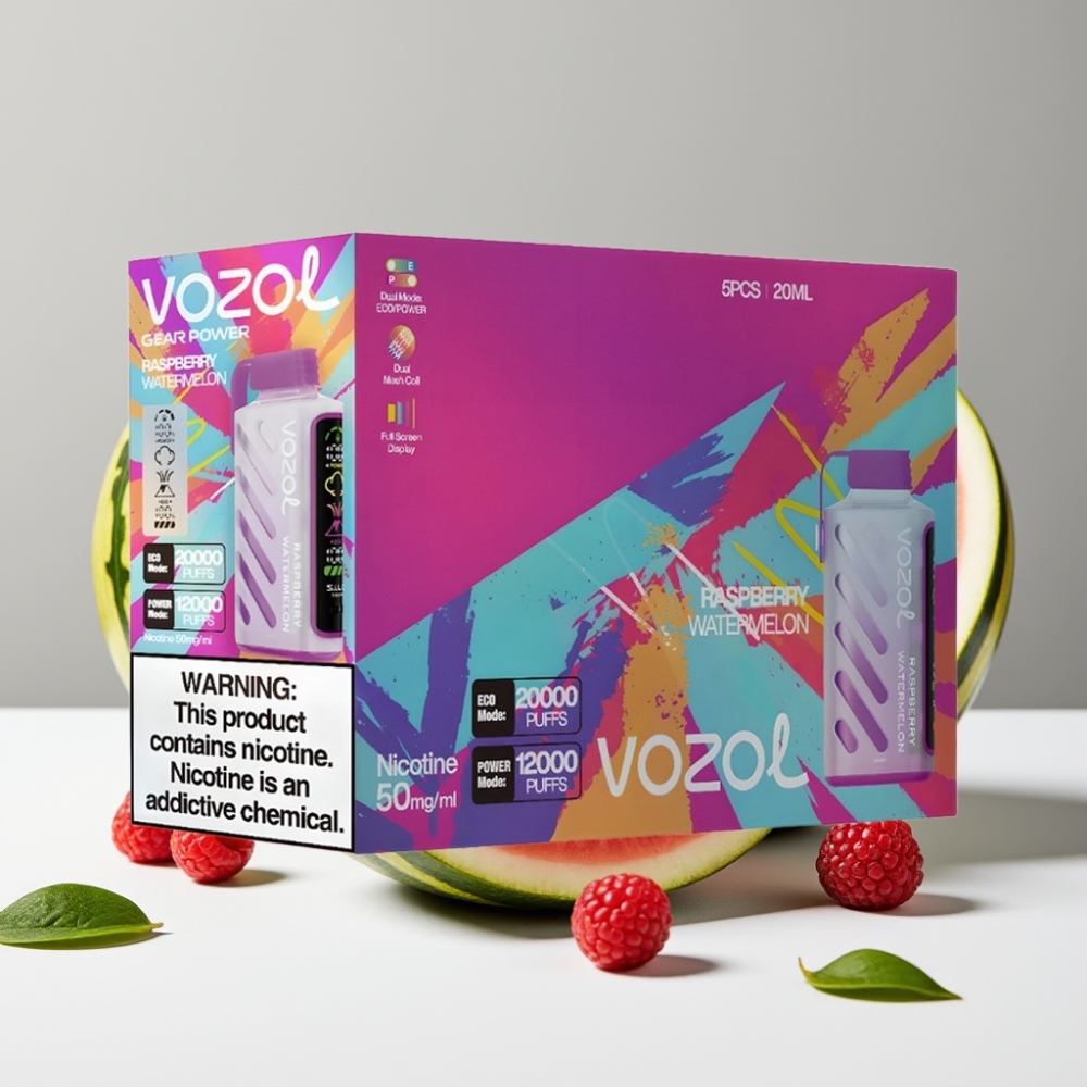 VOZOL Gear Power 20000 Puffs Malina Vodný Melón 20mL 5 Dual Mesh Coil