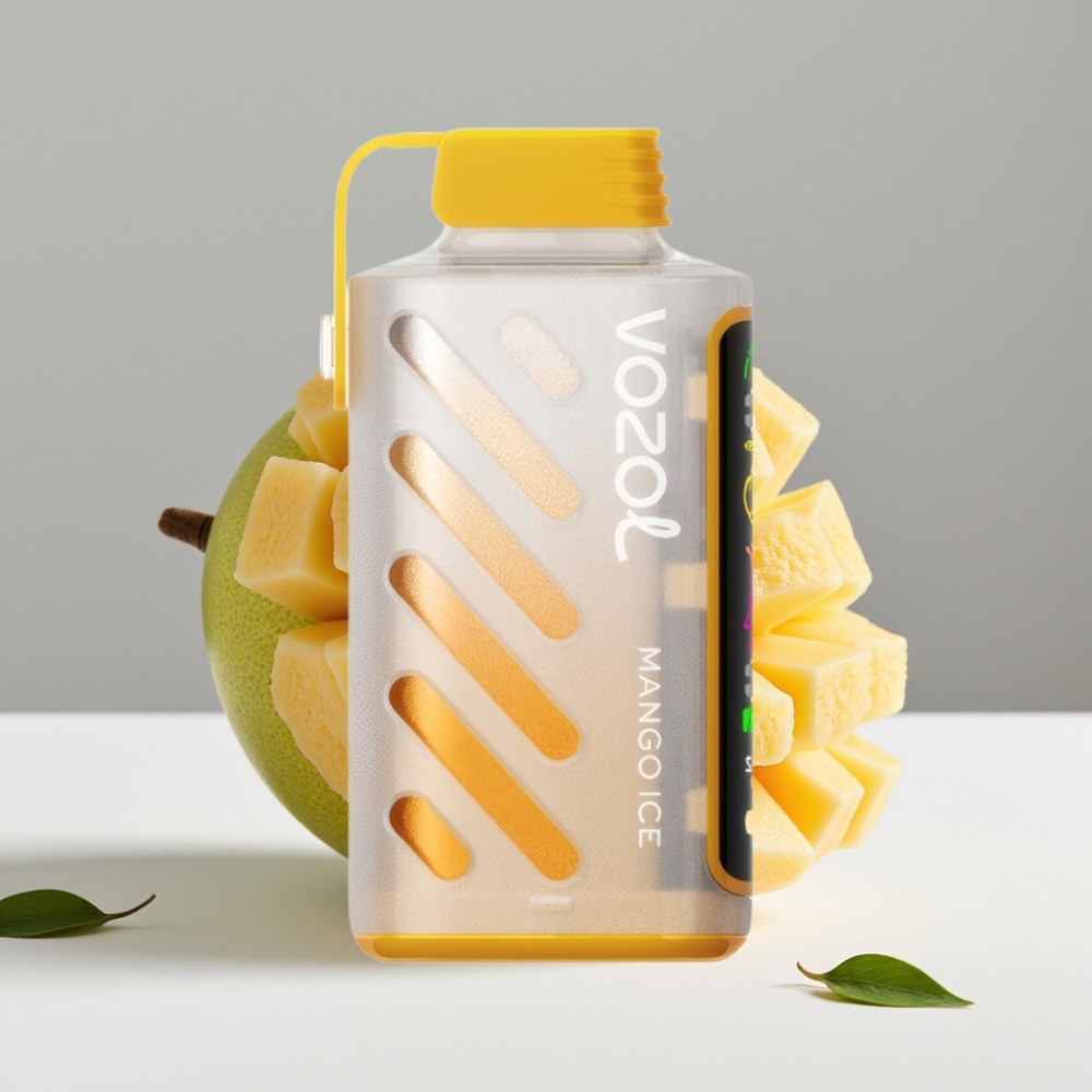 VOZOL Gear Power 20000 Puffs Mango Ľad 20mL 50mg Dual Mesh Coil Full Screen Display