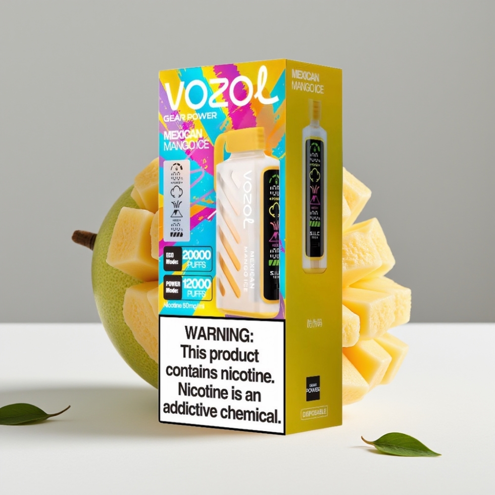 VOZOL Gear Power 20000 Puffs Mexické Mango Ice 20mL 50mg Dual Mesh Coil