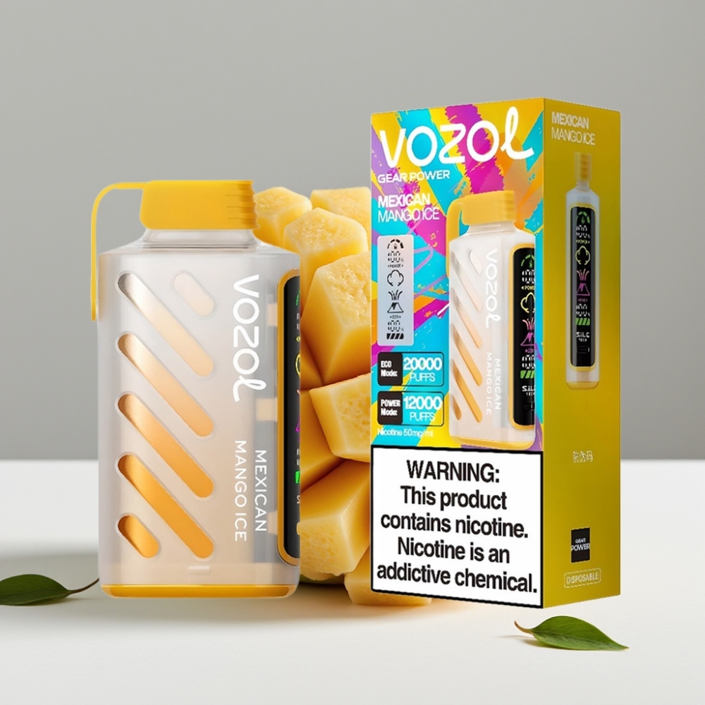 VOZOL Gear Power 20000 Puffs Mexické Mango Ice 20mL 50mg Dual Mesh Coil