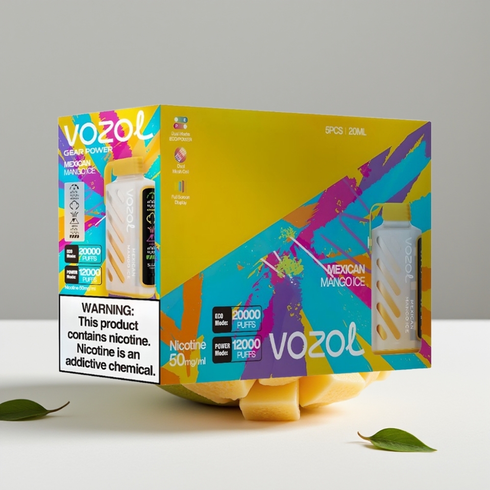 VOZOL Gear Power 20000 Puffs Mexické Mango Ice 20mL 50mg Dual Mesh Coil