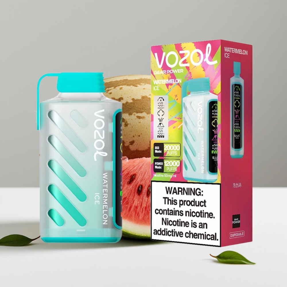 VOZOL Gear Power 20000 Puffs Vodový ľad 20mL 5 Dual Mesh Coil Full Screen Display