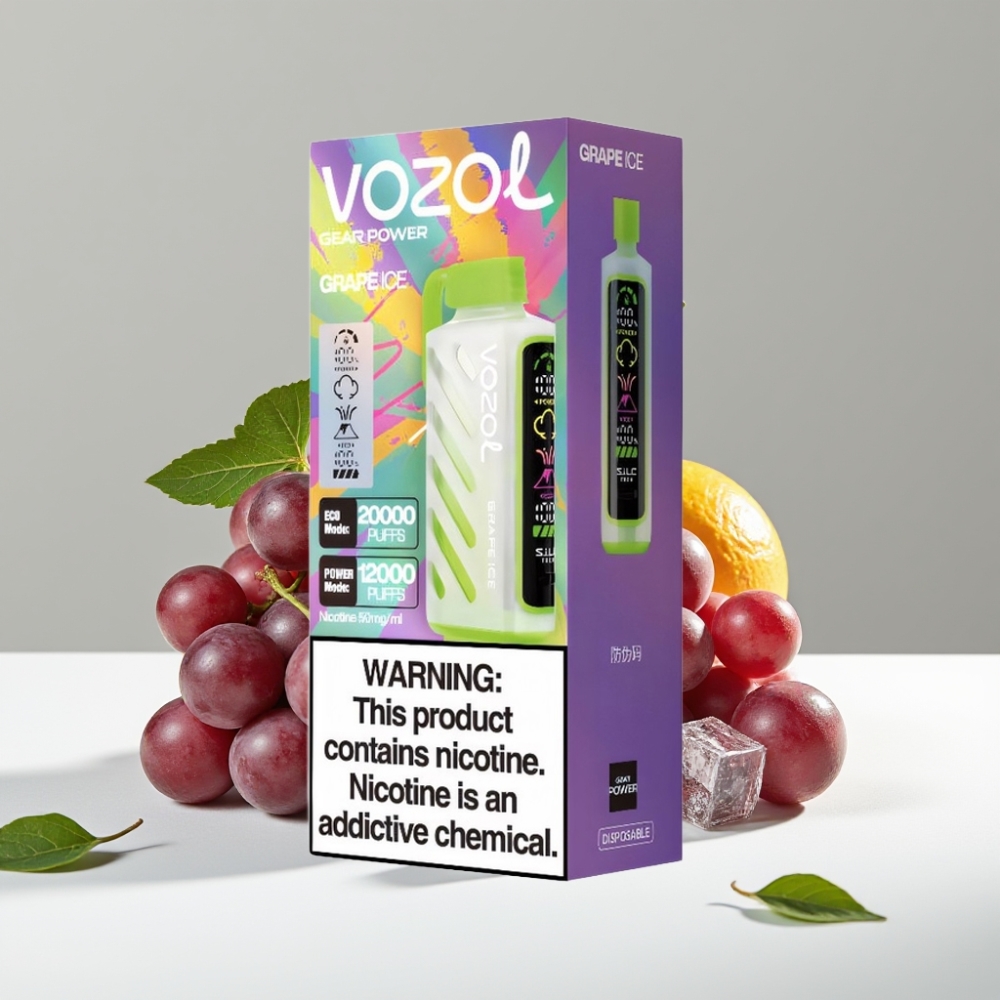 VOZOL Gear Power 20000 Pufov Hroznový ľad 20mL Dual Mesh Coil 5 nikotínu