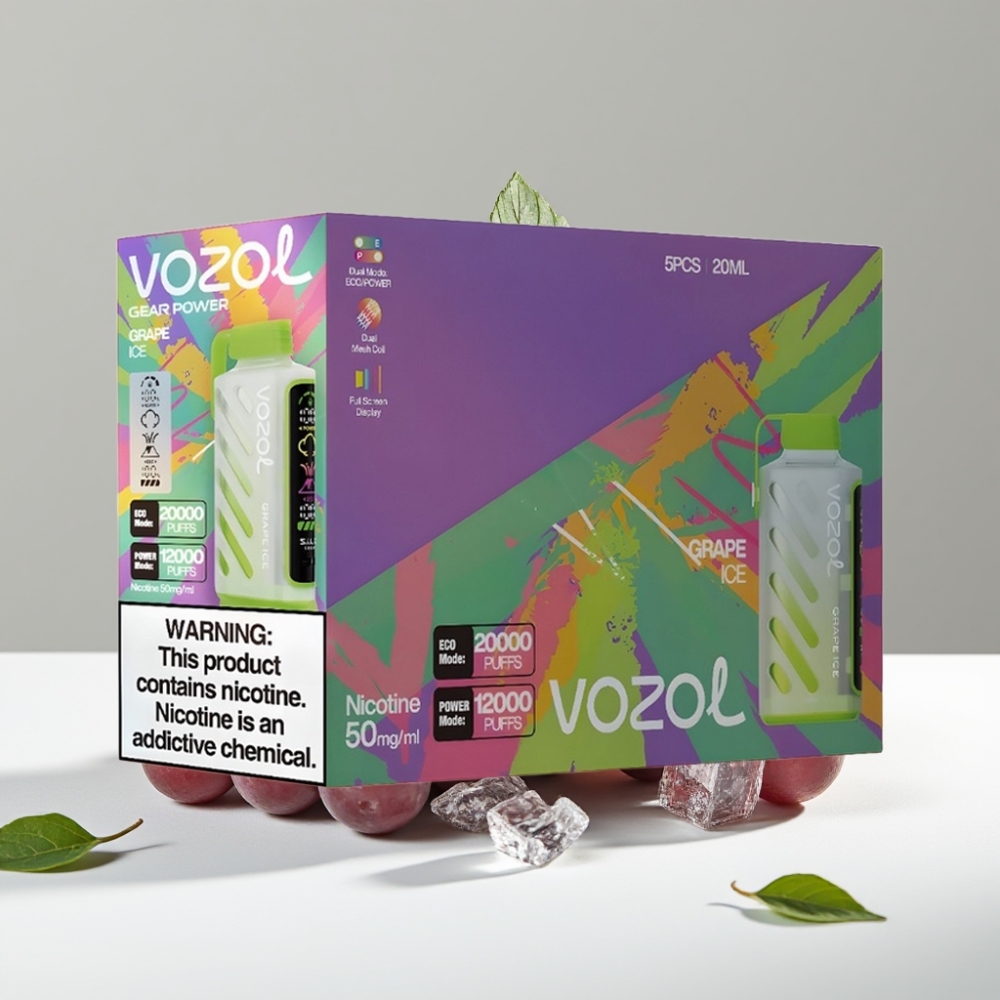 VOZOL Gear Power 20000 Pufov Hroznový ľad 20mL Dual Mesh Coil 5 nikotínu