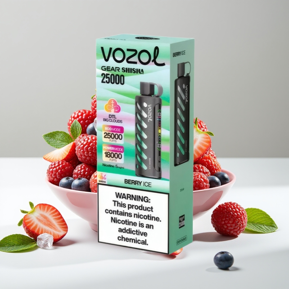 VOZOL Gear Shisha 25000 Puffs 1000mAh 5mg/ml Berry Ice (Jahodový ľad)