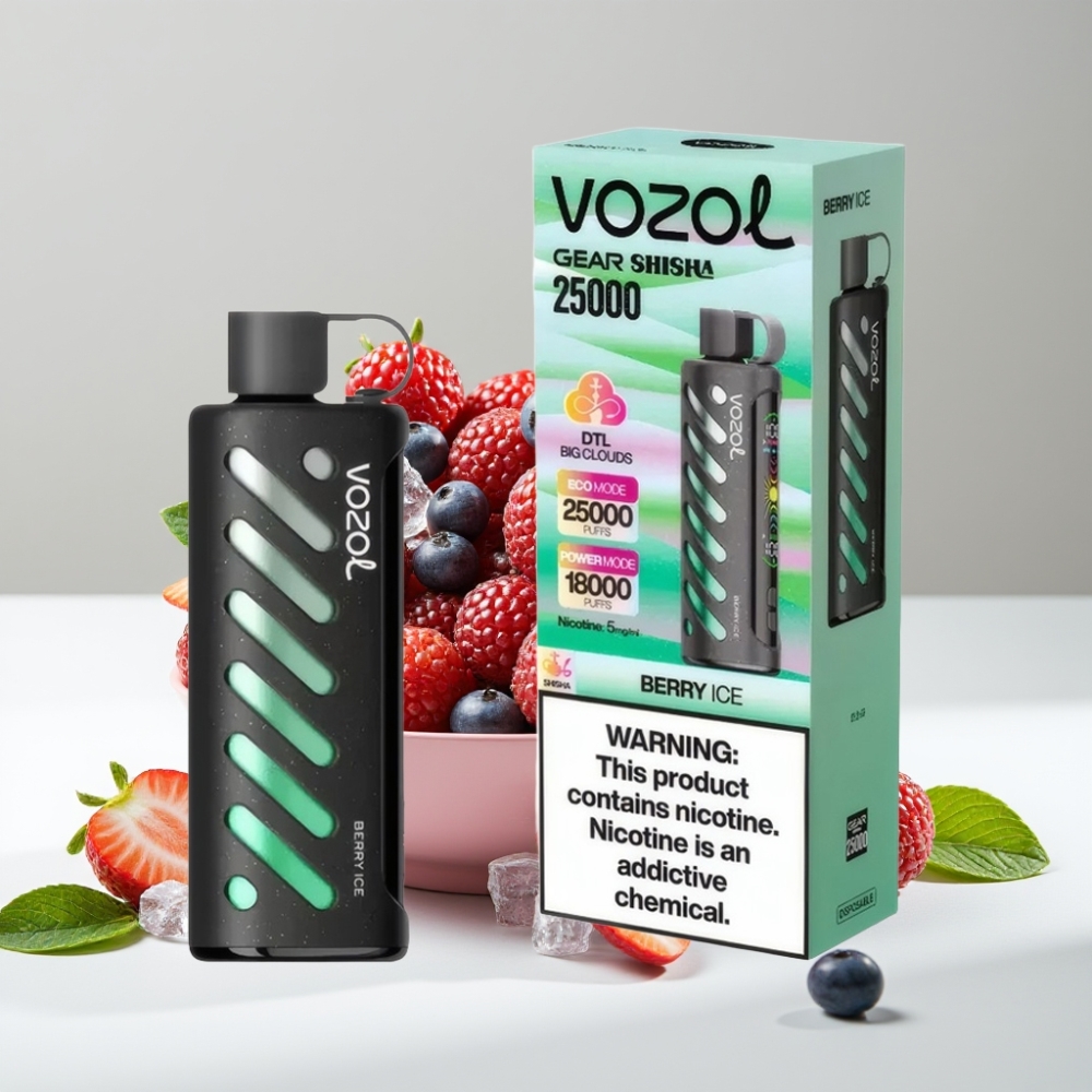 VOZOL Gear Shisha 25000 Puffs 1000mAh 5mg/ml Berry Ice (Jahodový ľad)