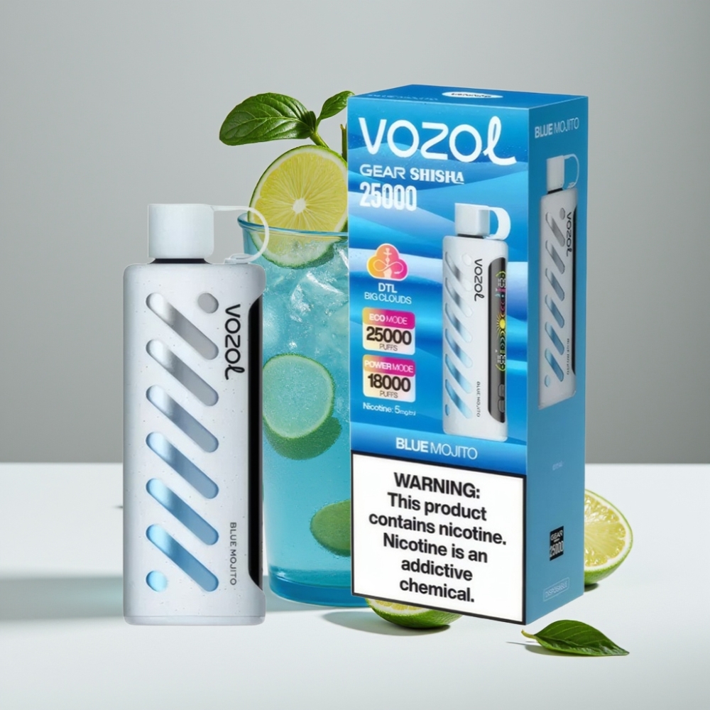 VOZOL Gear Shisha 25000 Puffs 5mg/ml 1000mAh Modrý Mojito