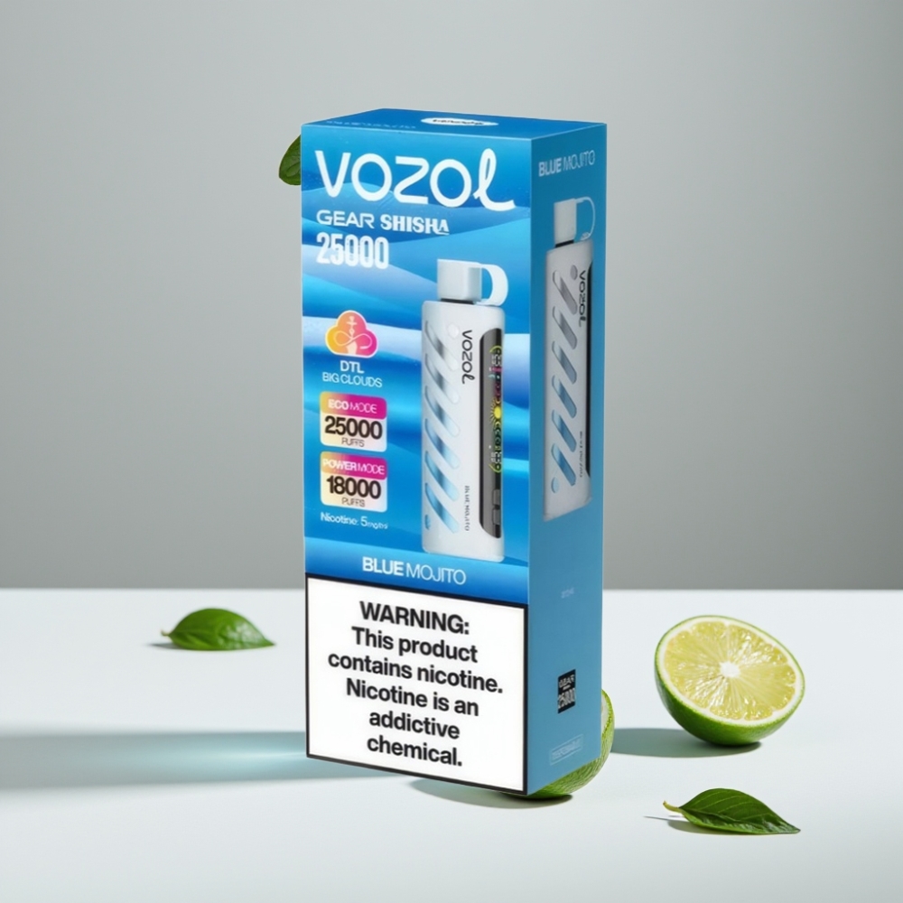 VOZOL Gear Shisha 25000 Puffs 5mg/ml 1000mAh Modrý Mojito