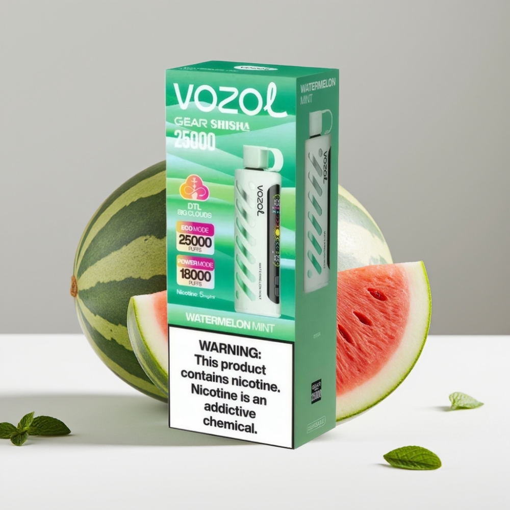 VOZOL Gear Shisha 25000 Puffs 5mg/ml Vodový Melón Mätová Dual Mesh 1000mAh