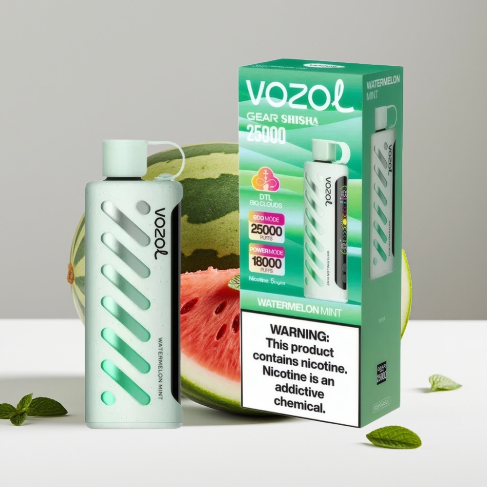VOZOL Gear Shisha 25000 Puffs 5mg/ml Vodový Melón Mätová Dual Mesh 1000mAh