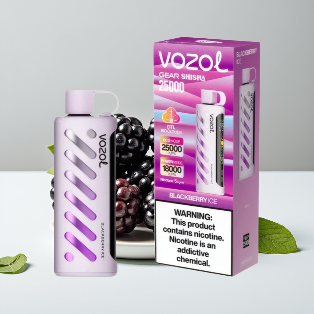VOZOL Gear Shisha 25000 Puffs Blackberry Ice 1000mAh Dual Mesh 5mg/ml